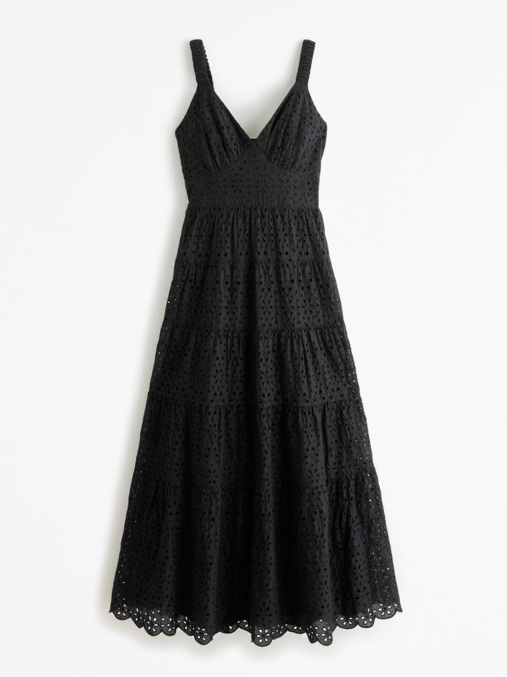 NWT Abercrombie Black Eyelet Maxi Dress